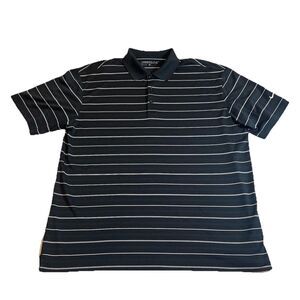 Mens Nike Golf Polo Shirt Dri-Fit Stretch Thin Short Sleeve Large L Striped.